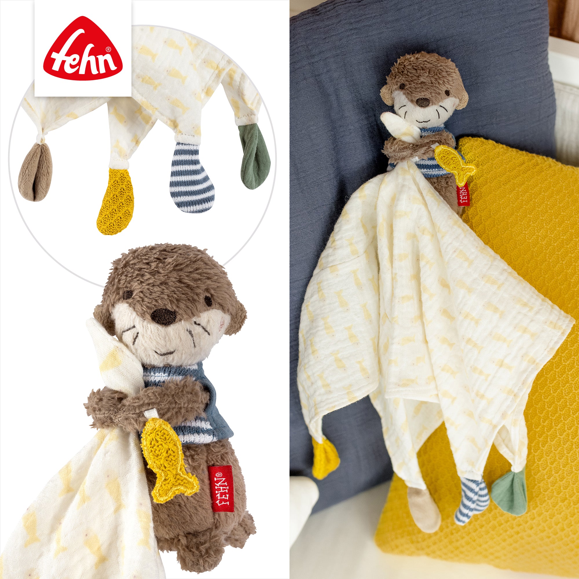 Mousseline Knuffeldoekje Otter Theo