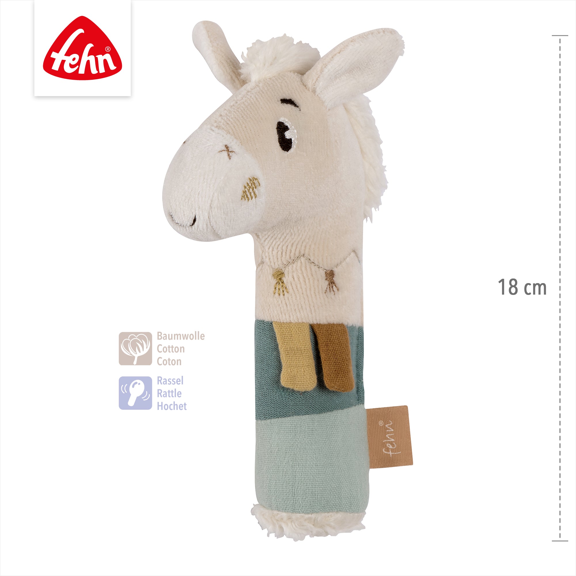 fehnNATUR Grijpknuffel Pferdinand
